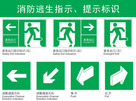 消防逃生（shēng）指示、提示標識